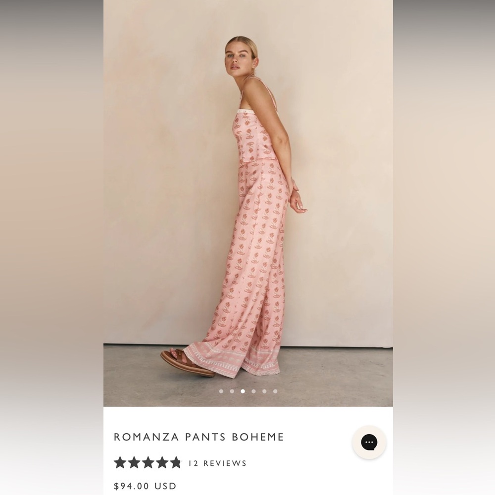 VRG GRL Romanza Floral Pink Cotton Linen Set